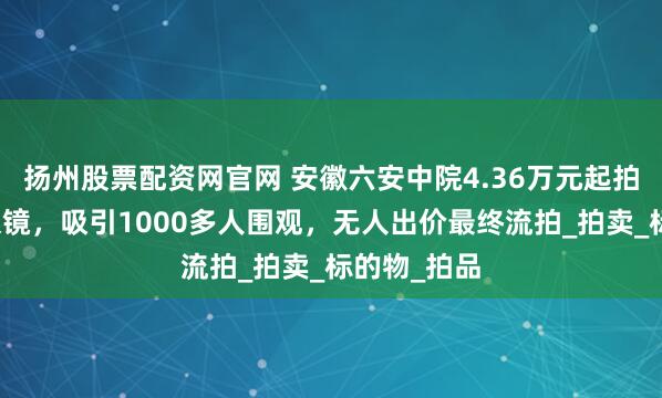 扬州股票配资网官网 安徽六安中院4.36万元起拍落马贪官眼镜，吸引1000多人围观，无人出价最终流拍_拍卖_标的物_拍品